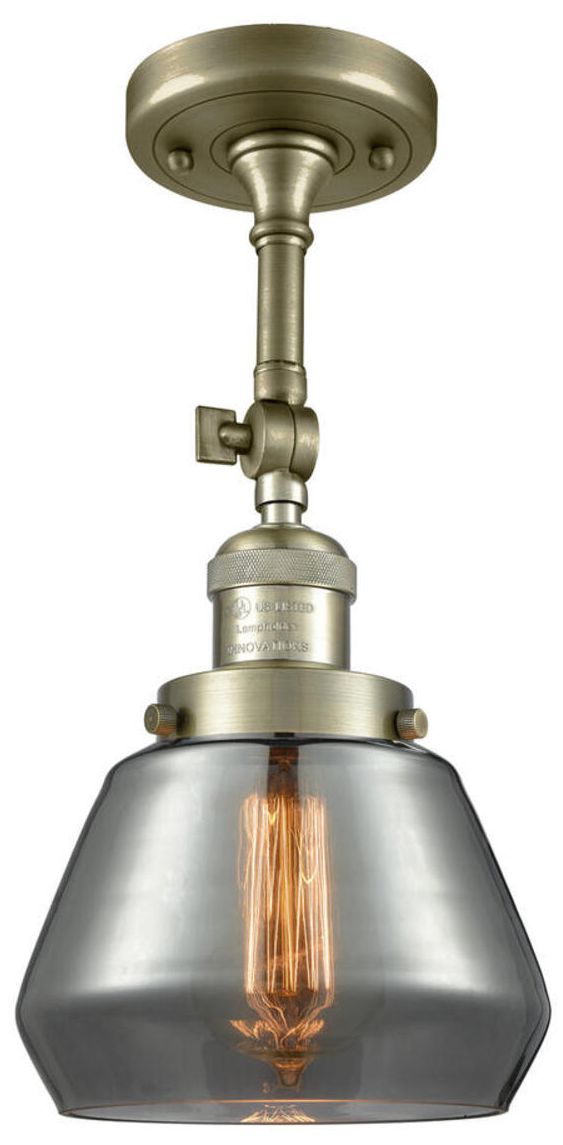 Image 4 Franklin Fulton 11" High Antique Brass Sconce w/ Plated Smoke Shade more views