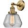Franklin Fulton 11" High Brushed Brass Sconce w/ Clear Shade
