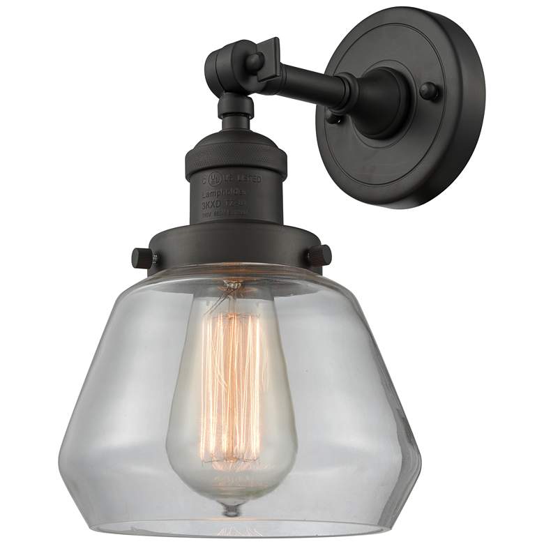 Image 1 Franklin Fulton 11" High Oil Rubbed Bronze Sconce w/ Clear Shade