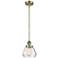 Franklin Fulton 7" Wide Antique Brass Stem Hung Mini Pendant w/ Clear