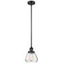 Franklin Fulton 7" Wide Matte Black Stem Hung Mini Pendant w/ Clear Sh