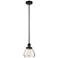 Franklin Fulton 7" Wide Matte Black Stem Hung Mini Pendant w/ Clear Sh