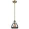 Franklin Fulton 7"W Antique Brass Stem Hung Mini Pendant w/ Smoke Shad