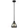 Franklin Fulton 7"W Matte Black Stem Hung Mini Pendant w/ Smoke Shade