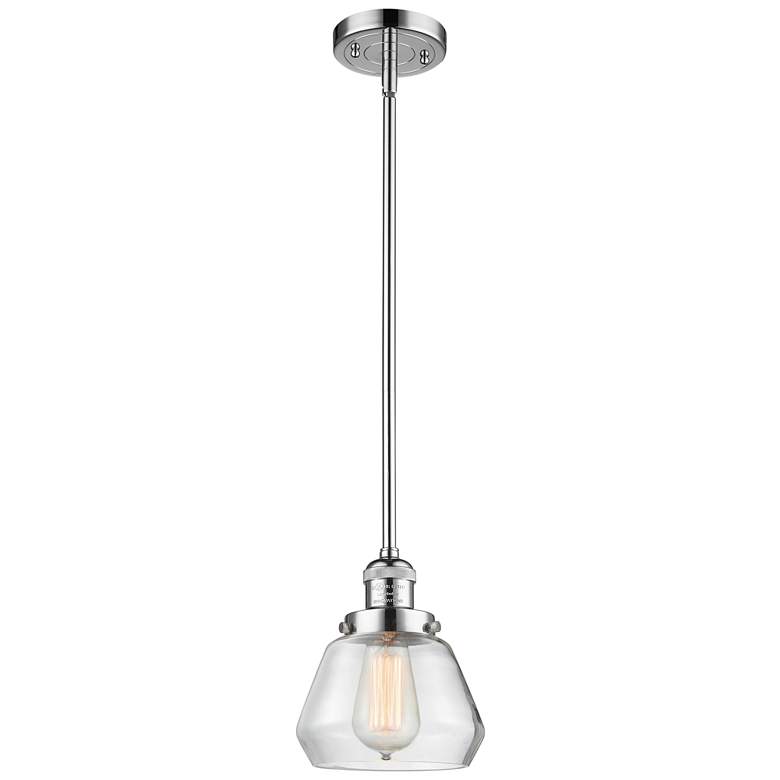Image 1 Franklin Fulton 7"W Polished Chrome Stem Hung Mini Pendant w/ Clear Sh