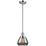 Franklin Fulton 7"W Polished Chrome Stem Hung Mini Pendant w/ Smoke Sh