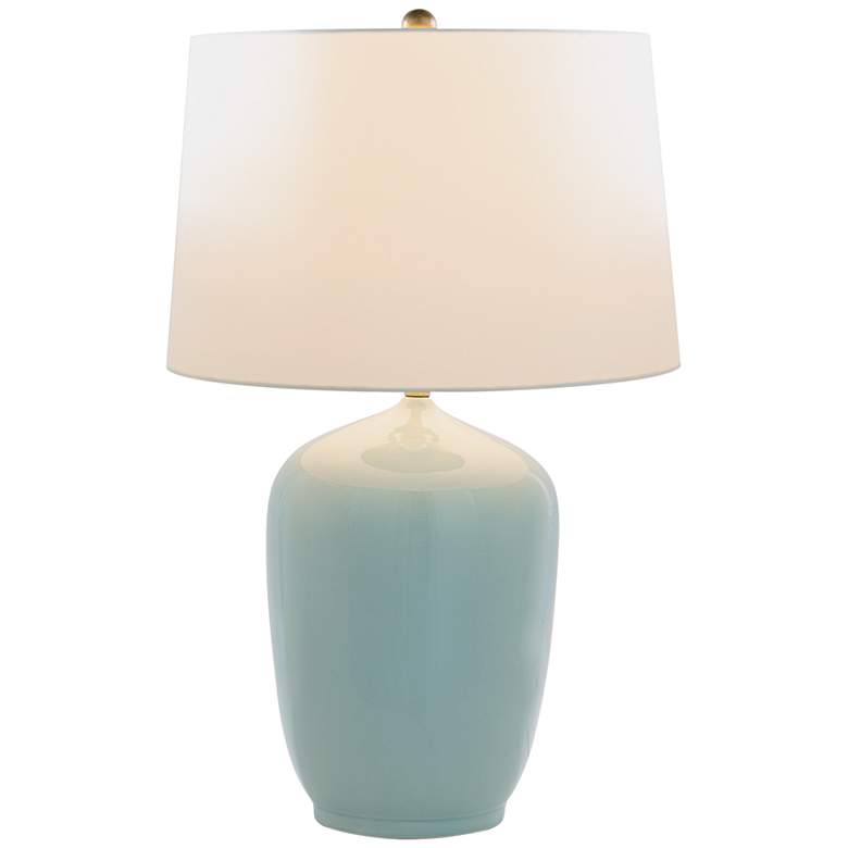 Image 2 Franklin Glossy Soft Sky Celadon Glaze Porcelain Table Lamp