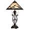 Franklin Iron 23 3/4" Leaf and Vine Mica Shade Lamp with Cord Dimmer