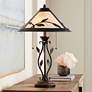 1_Franklin Iron 23 3/4" Leaf and Vine Mica Shade Lamp with Cord Dimmer