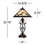 7_Franklin Iron 23 3/4" Leaf and Vine Mica Shade Lamp with Cord Dimmer more views