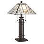 Thumbnail2 of Franklin Iron 26 1/4" Wrought Iron and Glass Tiffany-Style Table Lamp