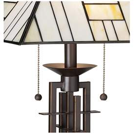 Image3 of Franklin Iron 26 1/4" Wrought Iron and Glass Tiffany-Style Table Lamp more views