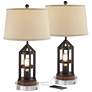 Franklin Iron 27 1/2" Bronze Night Light USB Lamps with Acrylic Risers