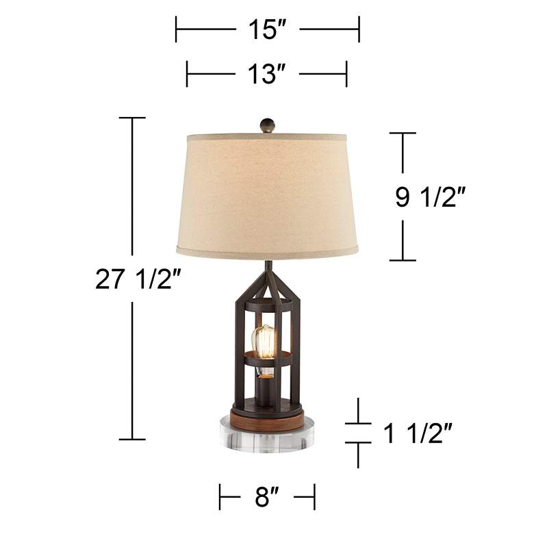 Image 7 Franklin Iron 27 1/2" Bronze Night Light USB Lamps with Acrylic Risers more views