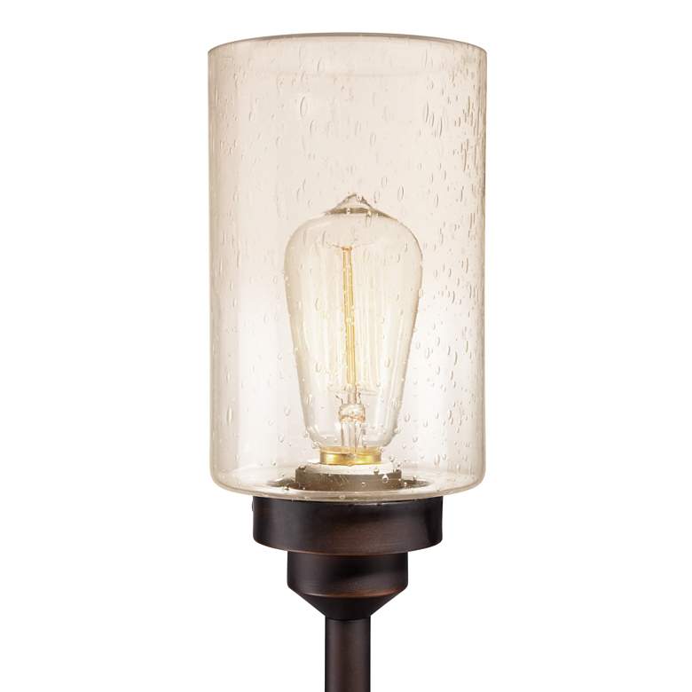 Image 2 Franklin Iron 70.4" Bronze Seeded Glass 3-Light Floor Lamp with Riser more views