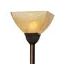 Thumbnail3 of Franklin Iron 71 1/2" Bronze and Champagne Glass Torchiere Floor Lamp more views