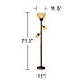 Franklin Iron 71 1/2" Bronze and Champagne Glass Torchiere Floor Lamp