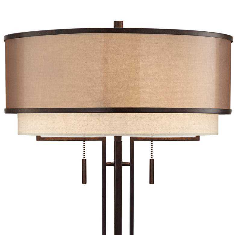 Image 5 Franklin Iron Andes 27 1/2" Double Shade Bronze Industrial Table Lamp more views