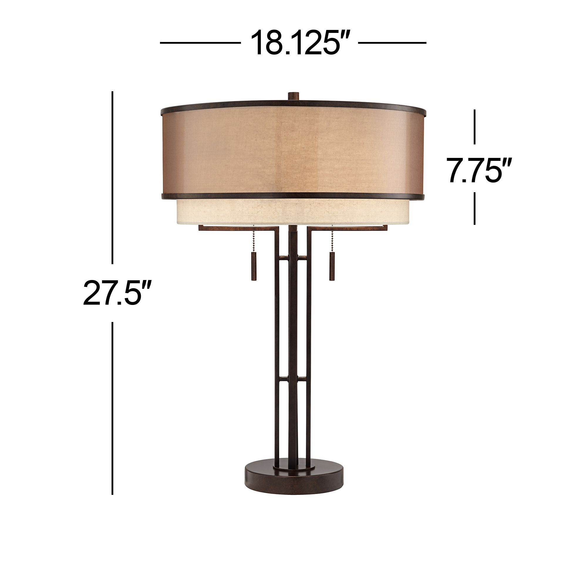 Watch A Video About the Franklin Iron Works Andes Bronze Industrial Table Lamp with Double Shade