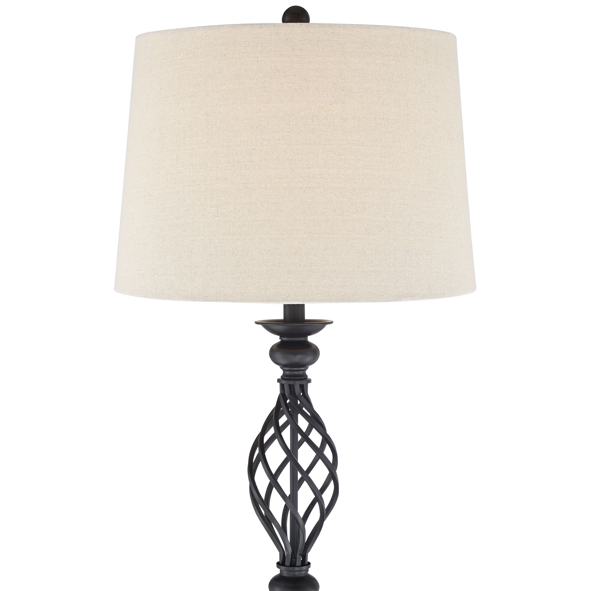 Image 2 Franklin Iron Annie 67 1/2" Bronze Scroll Floor Lamp with Black Riser more views