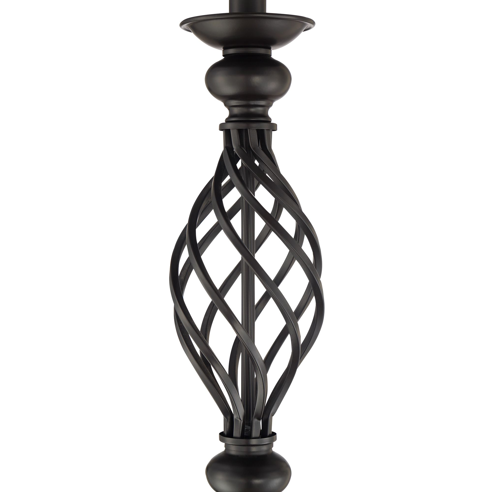 Image 4 Franklin Iron Annie 67 1/2" Bronze Scroll Floor Lamp with Black Riser more views