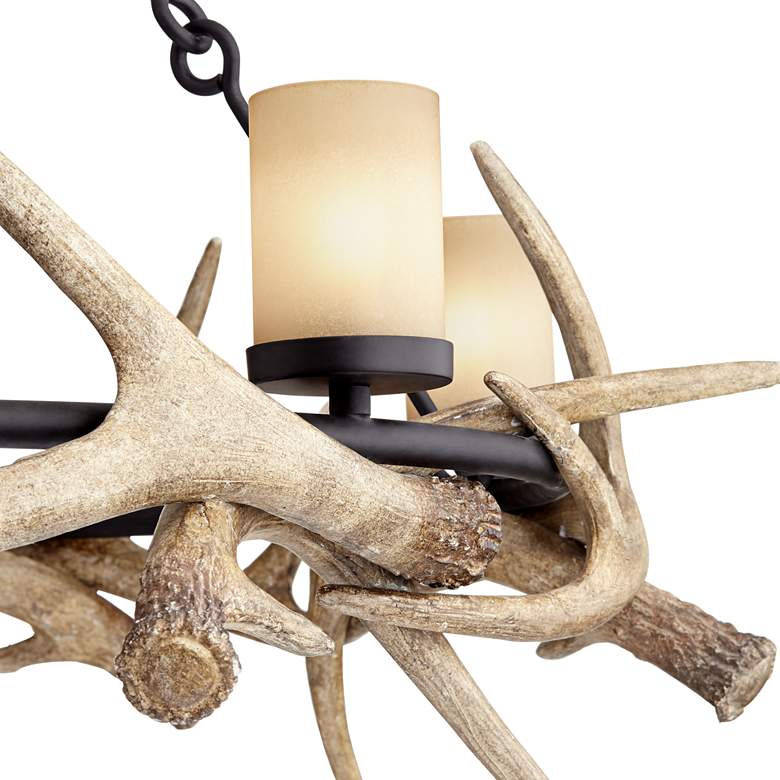 Image 3 Franklin Iron Antler Lodge 36 3/4" Wide 6-Light Rustic Chandelier more views