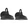 Franklin Iron Arnett 10 1/2" Black Dusk-to-Dawn Outdoor Lights Set