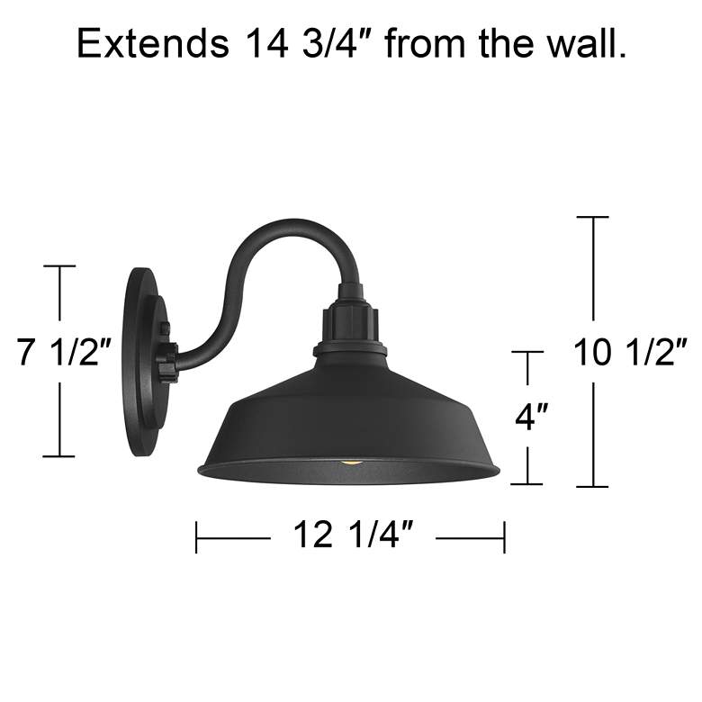 Image 7 Franklin Iron Arnett 10 1/2" Black Dusk-to-Dawn Outdoor Lights Set more views