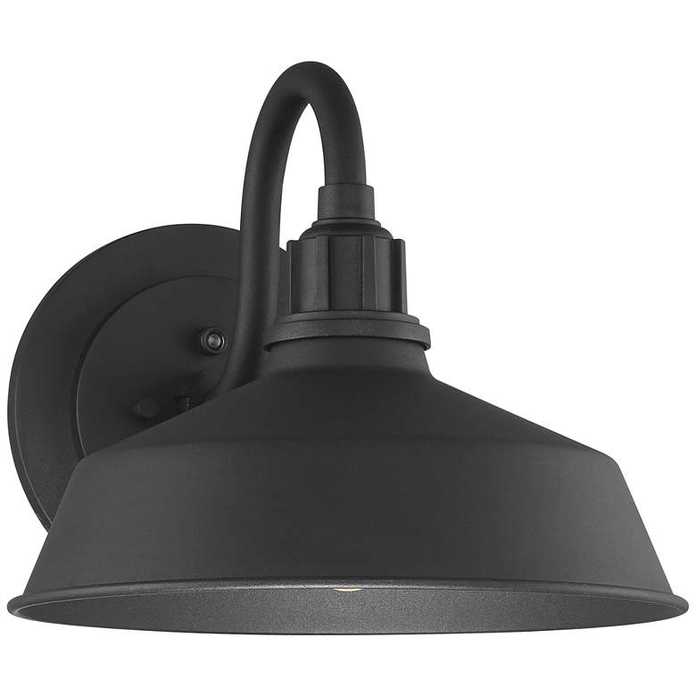 Image 2 Franklin Iron Arnett 10 1/2" Textured Black Dusk to Dawn Barn Light