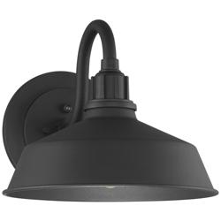 Franklin Iron Arnett 10 1/2" Textured Black Dusk to Dawn Barn Light
