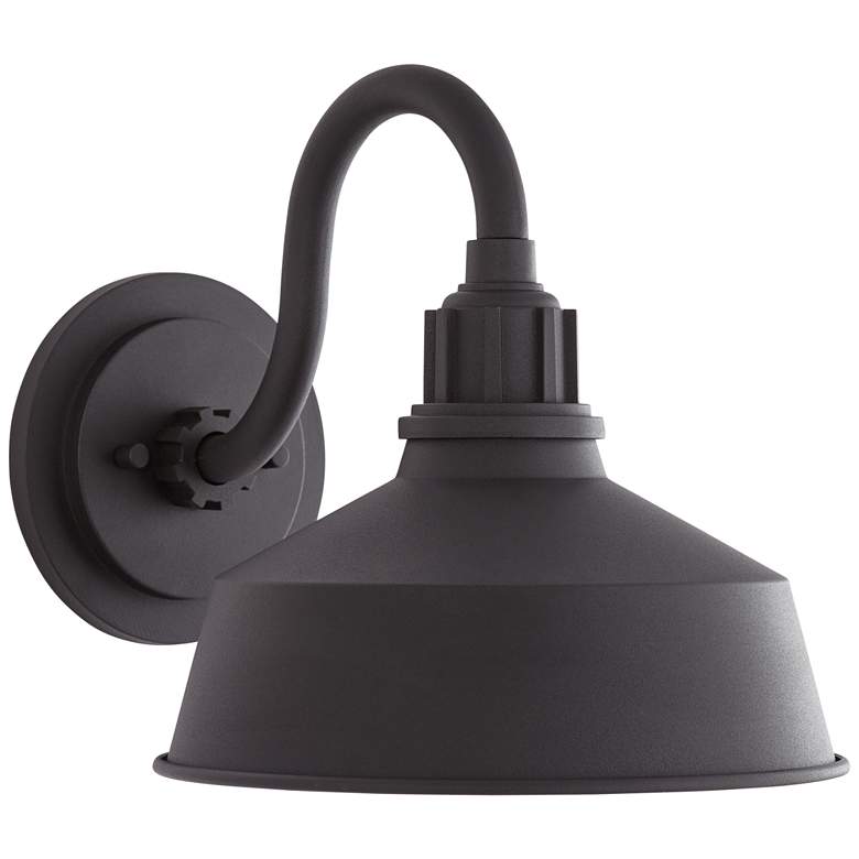 Image 2 Franklin Iron Arnett 10 1/2" Textured Black Outdoor Barn Wall Light