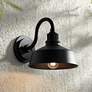 1_Franklin Iron Arnett 10 1/2" Textured Black Outdoor Barn Wall Light