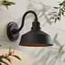 Franklin Iron Arnett 10 1/2" Textured Black Outdoor Barn Wall Light