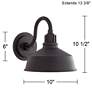 Franklin Iron Arnett 10 1/2" Textured Black Outdoor Barn Wall Light