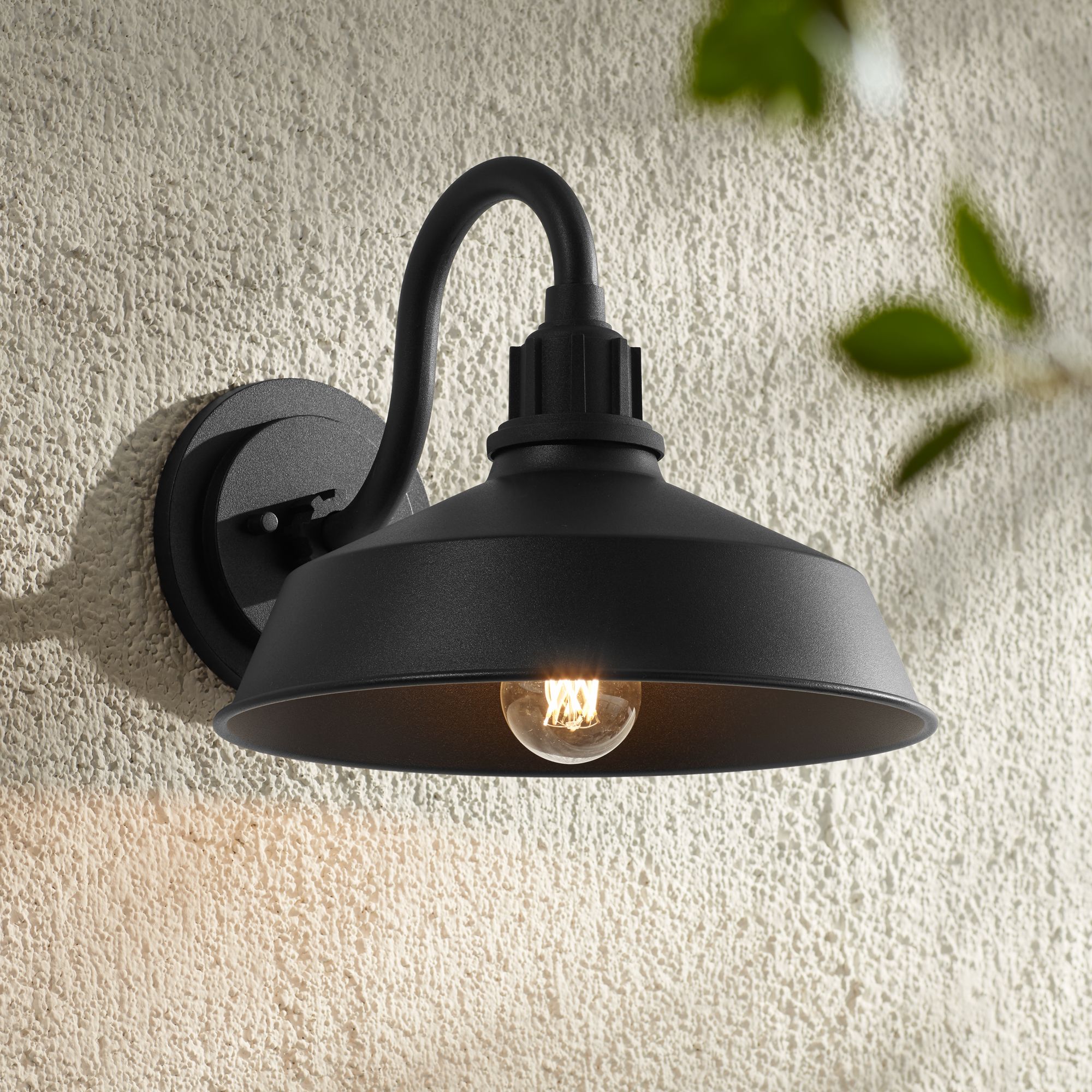 Watch A Video About the Franklin Iron Arnett Textured Black Outdoor Barn Wall Light