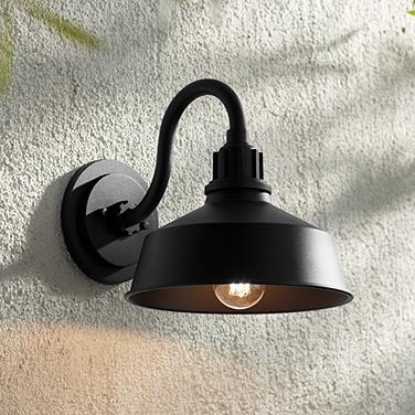 Franklin Iron Arnett 10 1/2" Textured Black Outdoor Barn Wall Light