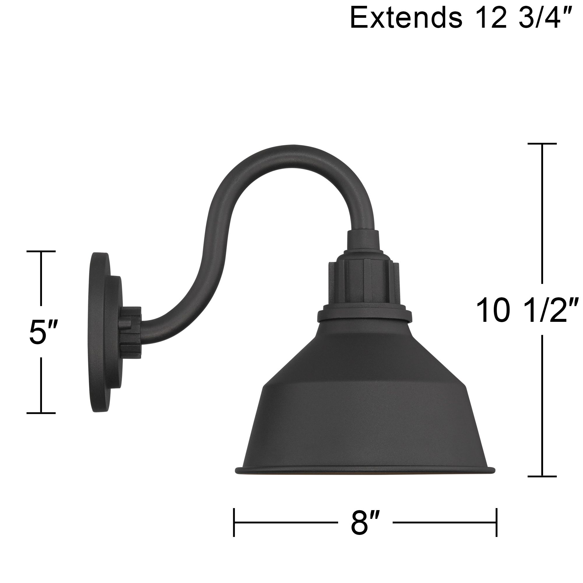Franklin Iron Arnett 8" Textured Black Industrial Outdoor Barn Light
