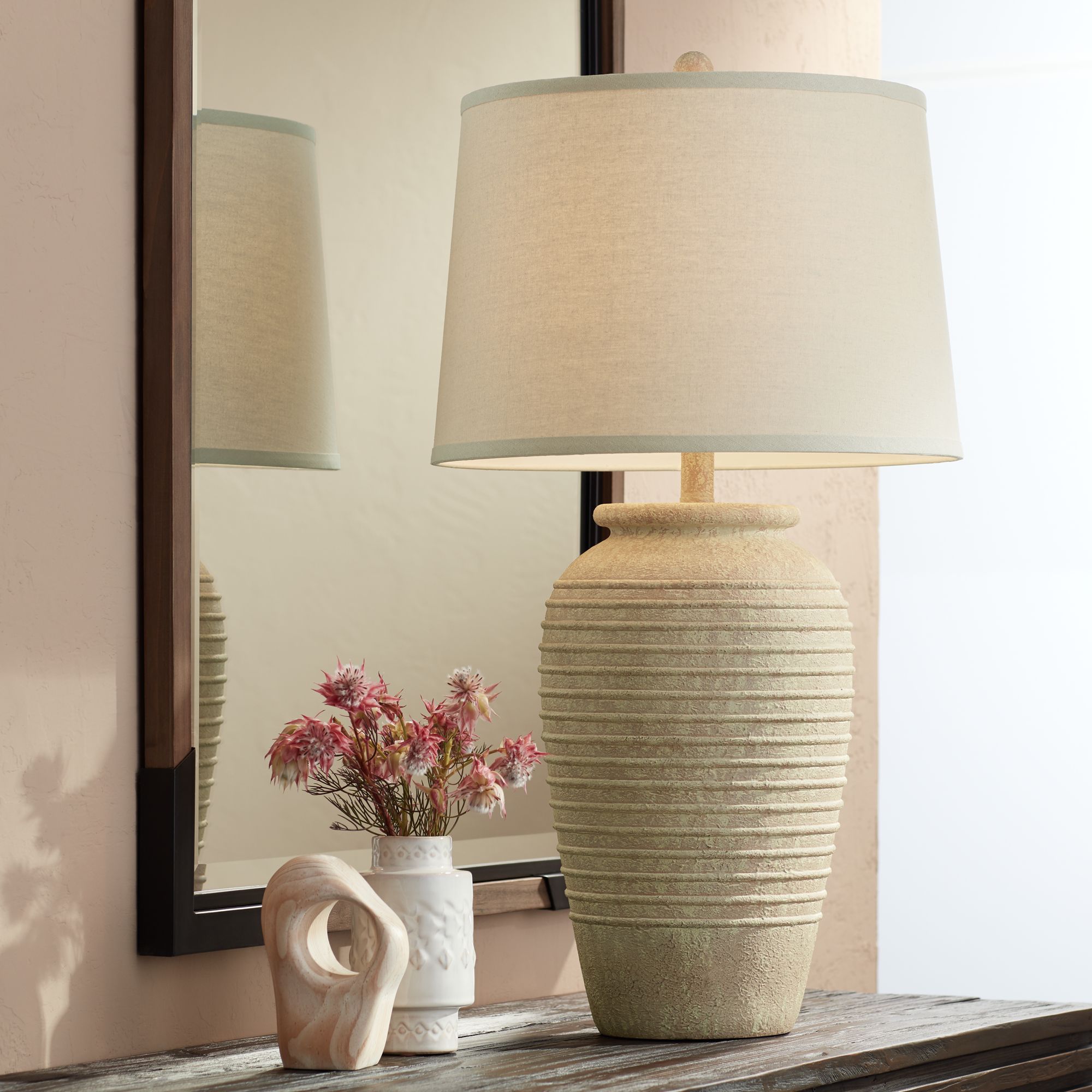 Franklin Iron Austin 28" Rustic Sand Southwest Table Lamps Set of 2