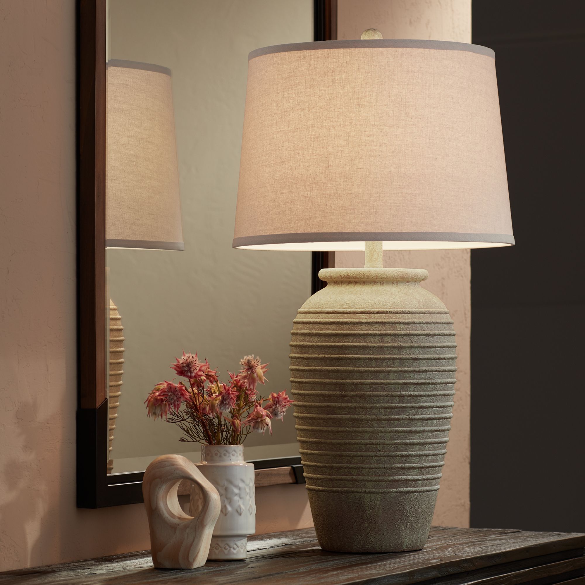 Franklin Iron Austin 28" Rustic Sand Southwest Table Lamps Set of 2