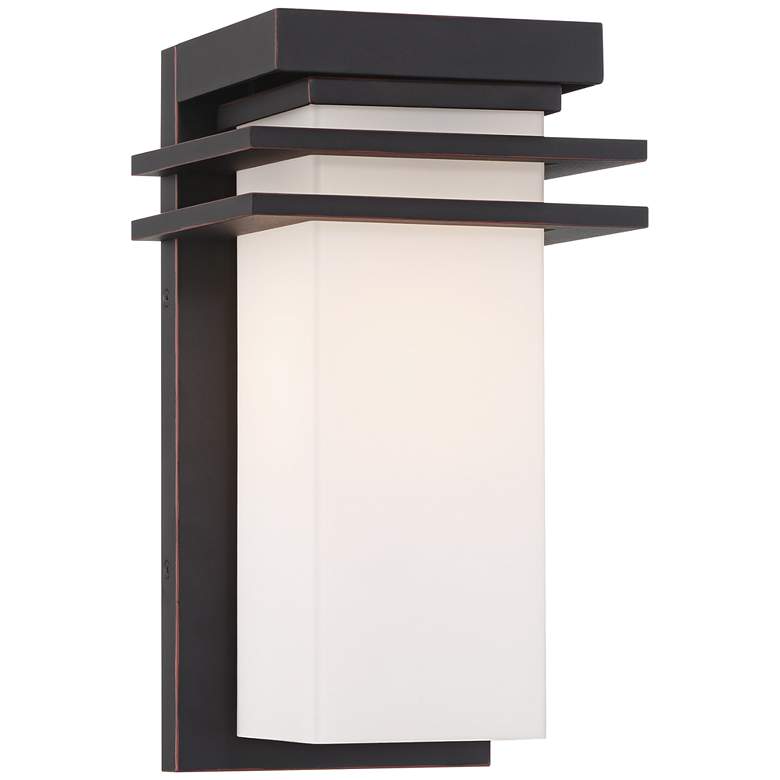 Image 2 Franklin Iron Bernadine 12" Black and White Glass Outdoor Wall Light