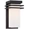 Franklin Iron Bernadine 12" Black and White Glass Outdoor Wall Light