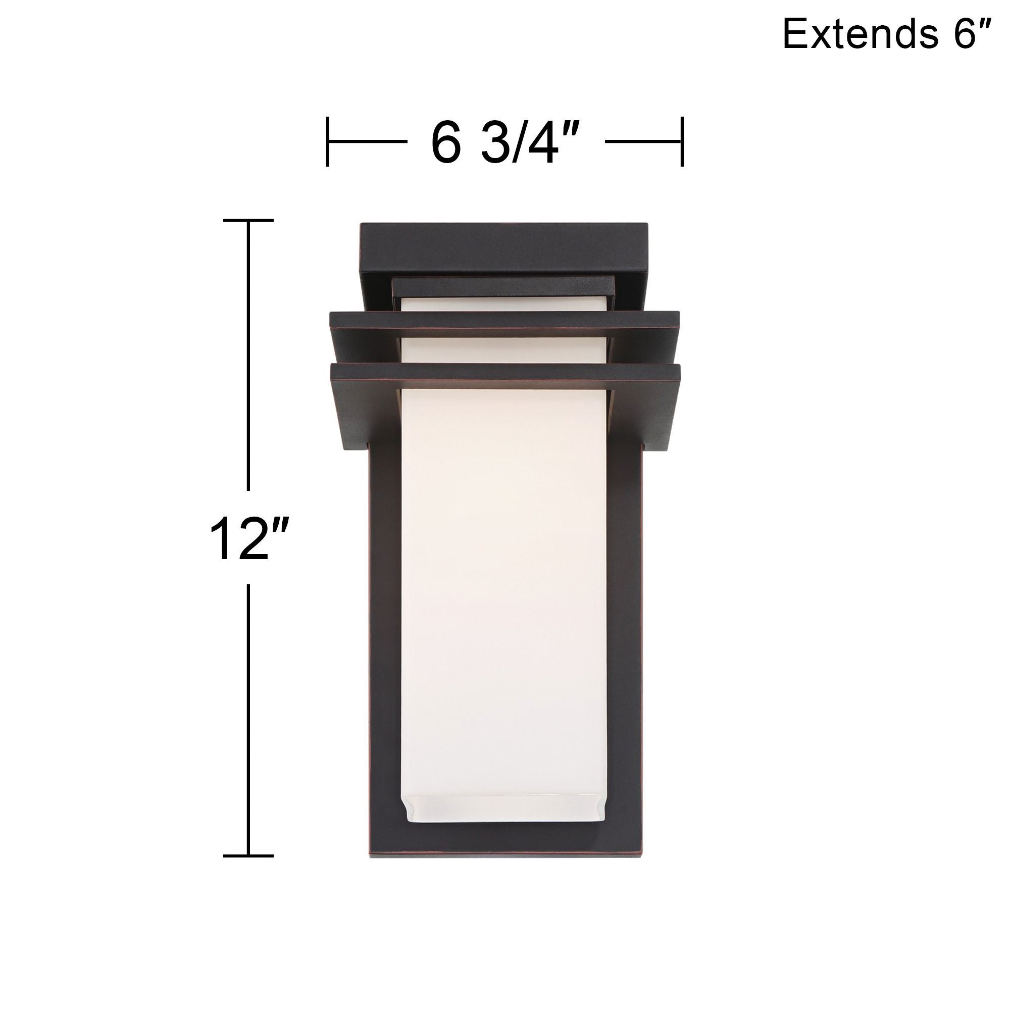 Franklin Iron Bernadine 12" Black and White Glass Outdoor Wall Light