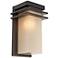 Franklin Iron Bernadine 12" Bronze and Amber Glass Outdoor Wall Light