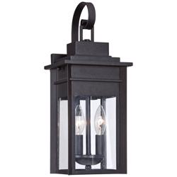 Franklin Iron Bransford 17&quot; Black-Gray Outdoor Lantern Wall Light