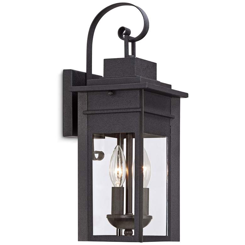Image 6 Franklin Iron Bransford 17 inch Black-Gray Outdoor Lantern Wall Light more views