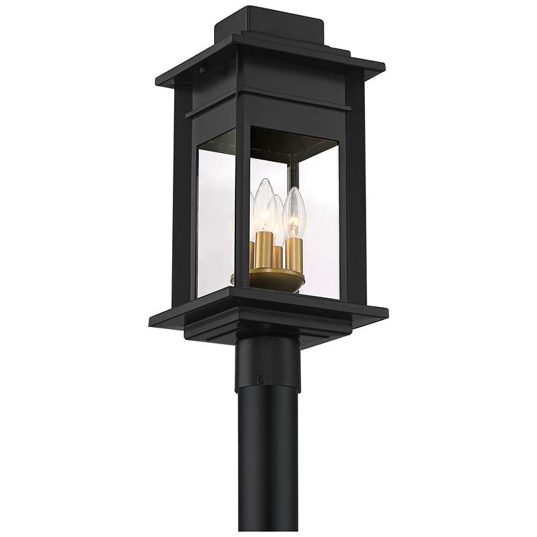 Image 4 Franklin Iron Bransford 19 1/4" Brass and Black Outdoor Post Light more views
