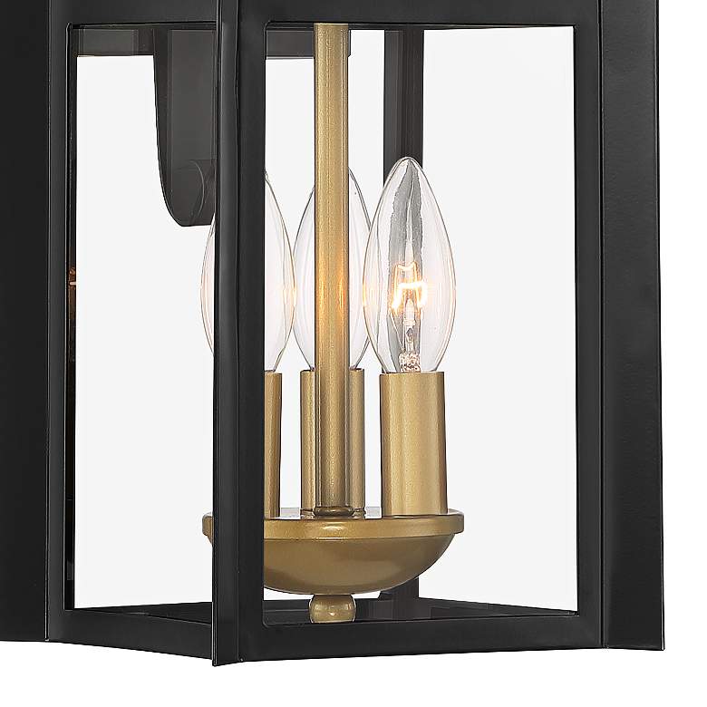 Image 4 Franklin Iron Bransford 19" Black-Brass Outdoor Lantern Wall Light more views
