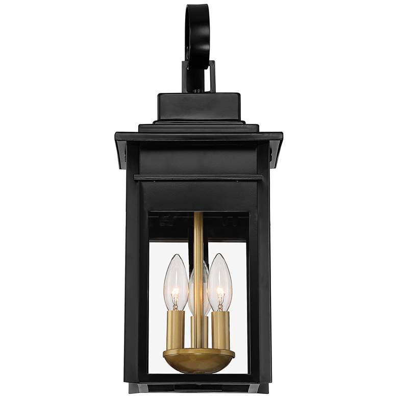 Image 5 Franklin Iron Bransford 19" Black-Brass Outdoor Lantern Wall Light more views