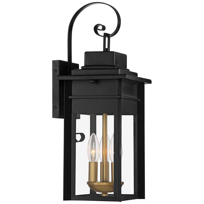 Image 6 Franklin Iron Bransford 19" Black-Brass Outdoor Lantern Wall Light more views