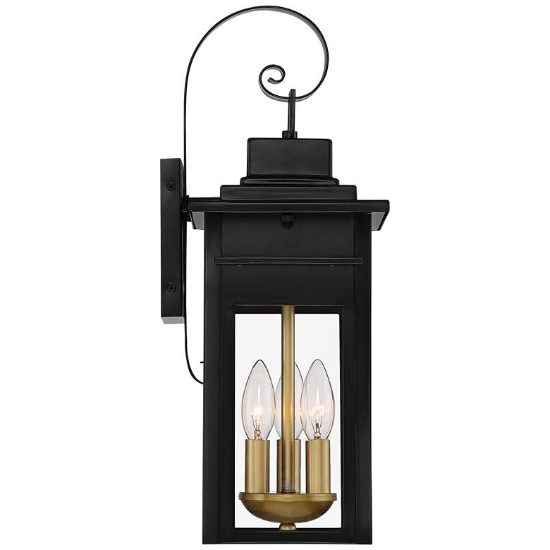 Image 7 Franklin Iron Bransford 19" Black-Brass Outdoor Lantern Wall Light more views